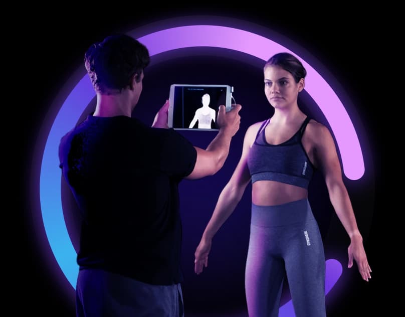 Escaneamento corporal 3D com Bodygee